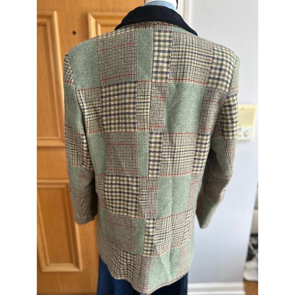 Vintage JL Colebrook Wool Blazer Men’s Large Plaid Check Tweed Sport Coat - Picture 4 of 7